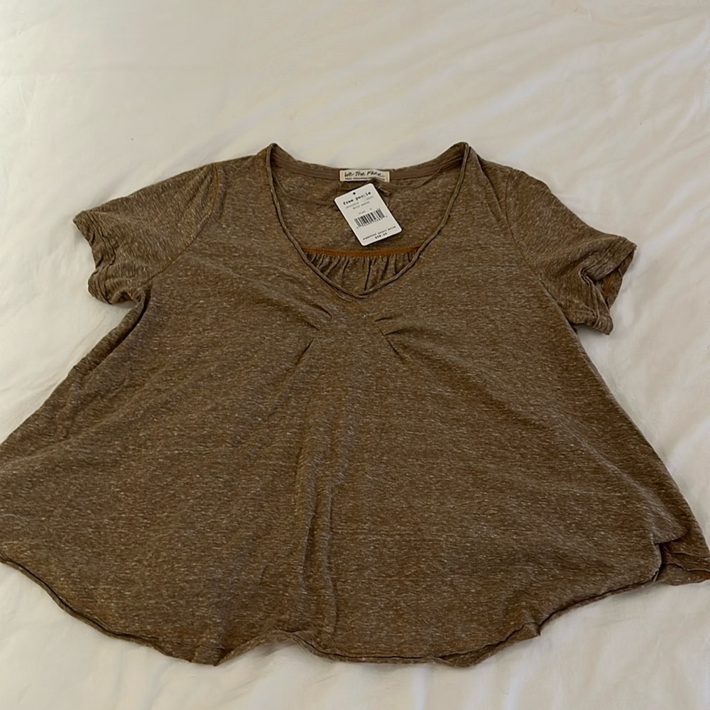 Free People Brown T-shirt